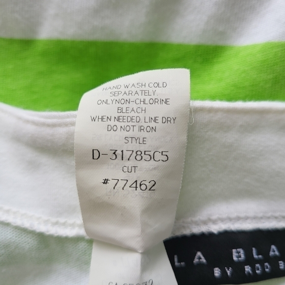 La Blanca by Rob Beattie Miami V-Neck Lime Green Striped Swim Cover Up - Picture 8 of 8